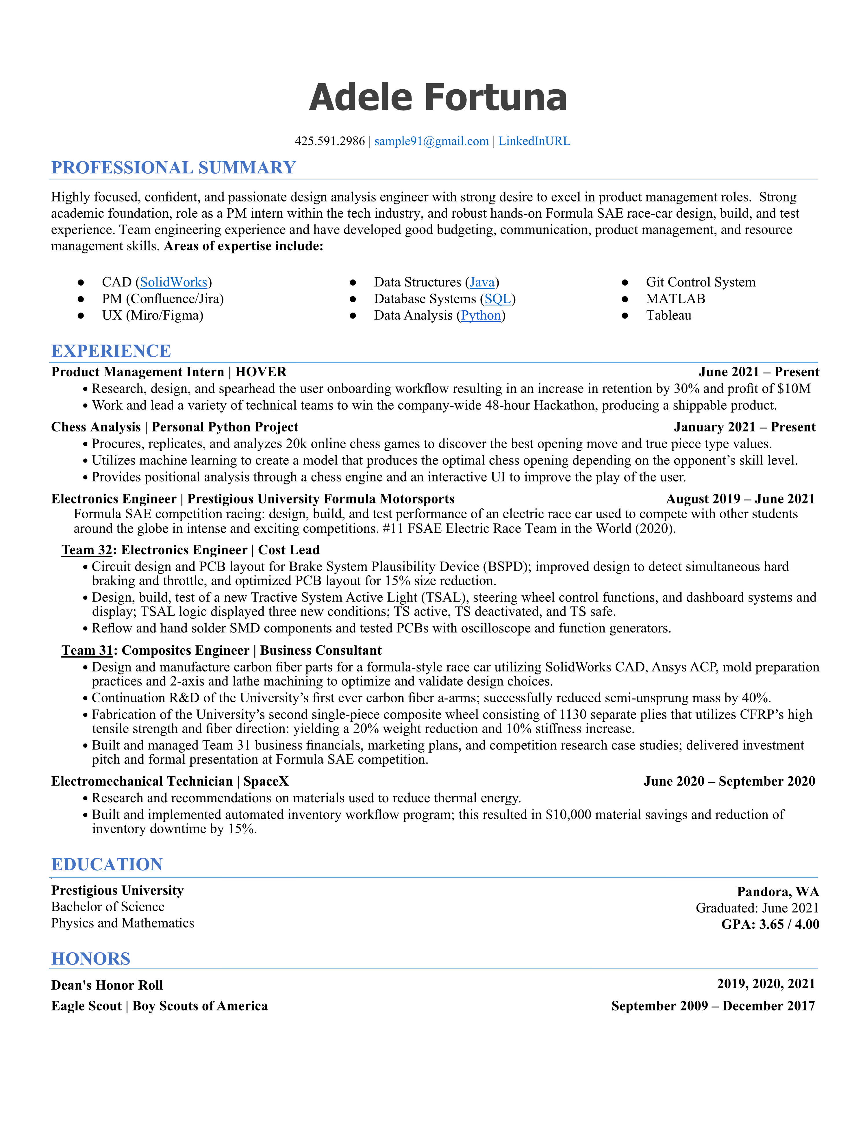 Engineering Resume