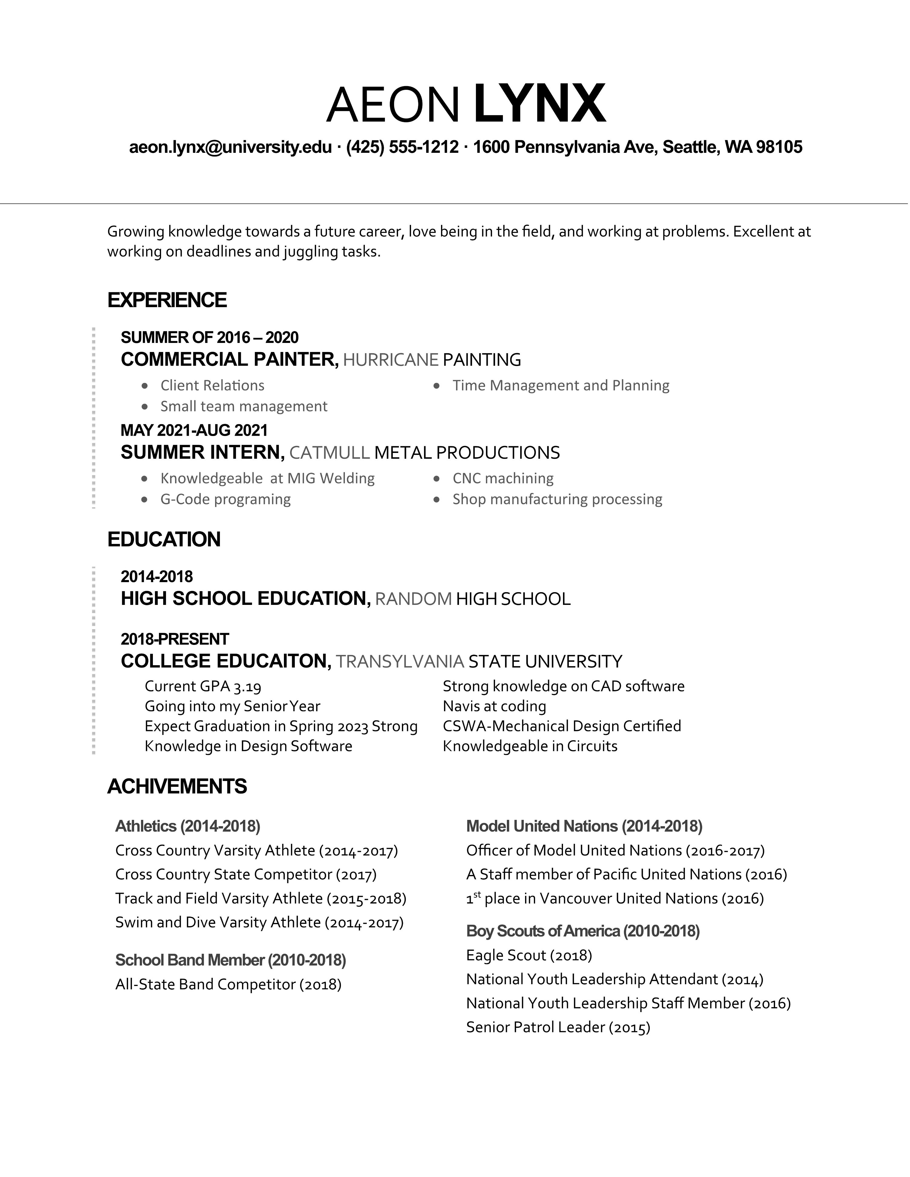 Sample Resume